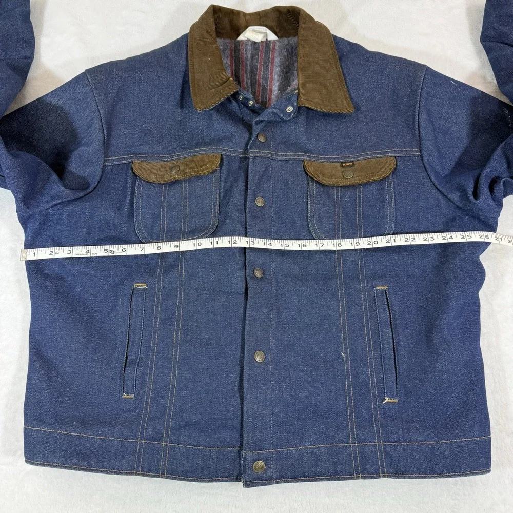 Vtg Key Imperial Blanket Lined Denim Snap Jacket Sz‎ 48R Made In USA Workwear